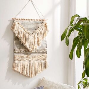 Urban Outfitters Magical Thinking Boho Macrame Wall Hanging Neutral & Blue